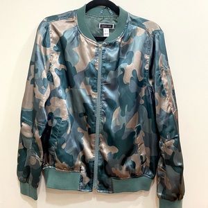 Camo Silk Bomber Jacket